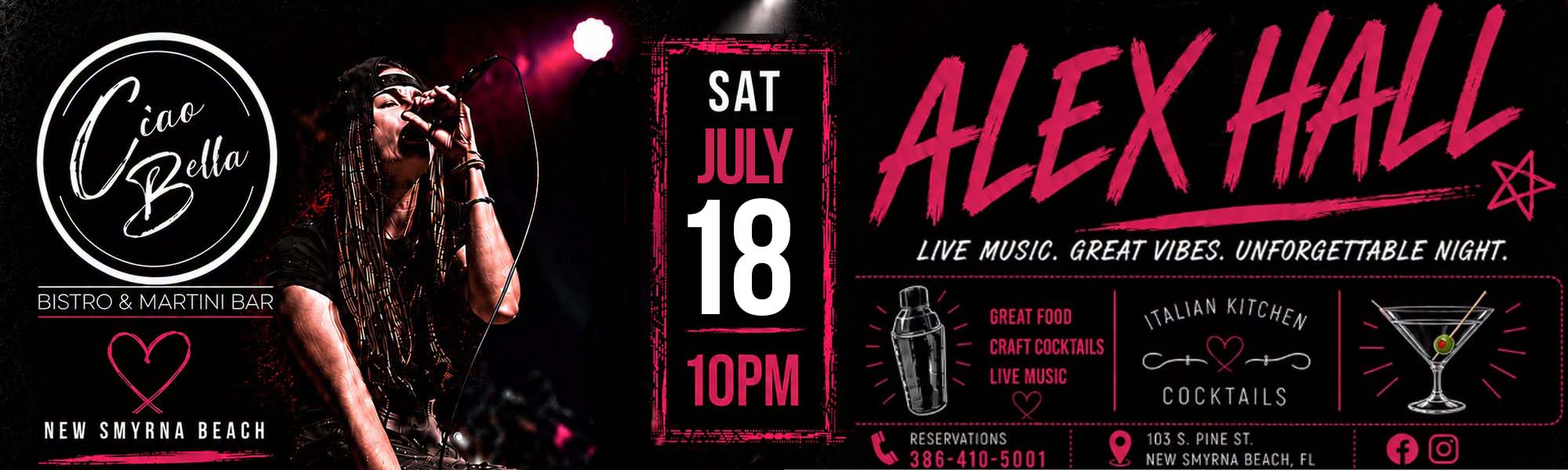 Alex Hall Ciao Bella Concert July 18